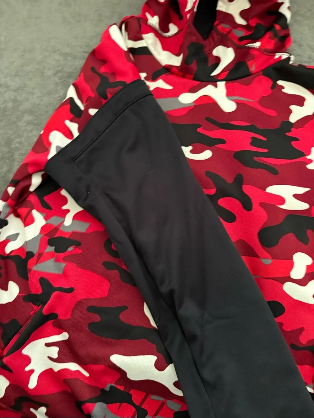 Nike Red & Black Camo Dri-FIT Pullover Hoodie